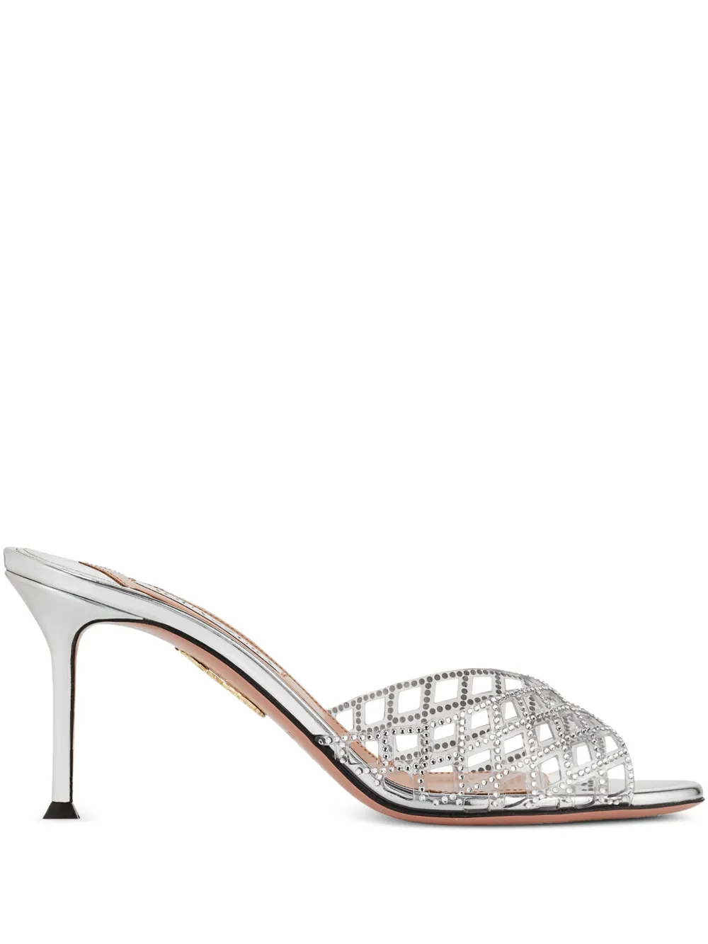 Aquazzura 75mm crystal-embellished Lattice Mules card image